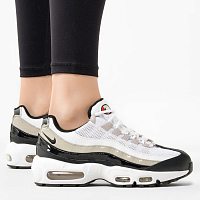 Nike AIR MAX 95 WHITE/BLACK-LT IRON ORE-UNIVERSITY RED