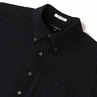 Engineered Garments 19 Century BD Shirt BLACK SOLID COTTON FLANN