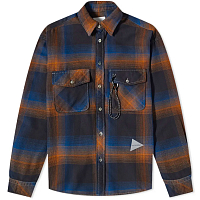 And Wander Thermonel Check Shirt NAVY