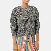 Hurley Twisted Open Knit Sweater CAVIAR/MARSHMALLOW