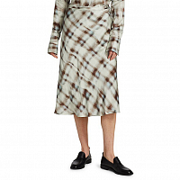 Proenza Schouler White Label Hammered Charmeuse Midi Skirt MIST TROMPE