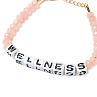 Sporty & Rich Wellness Bead Bracelet Pearl/Pink