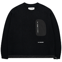 And Wander Shetland Wool Sweater BLACK