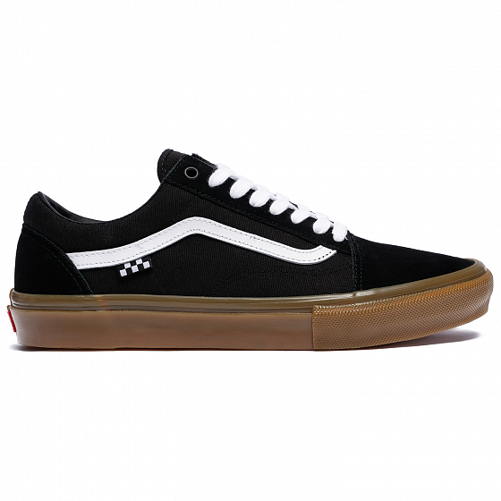 black and white vans with gum sole