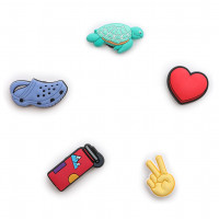CROCS Jibbitz 5 Pack Peace Love and Outdoors