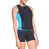 Glidesoul Bloom Reversible Impact Vest OUTSIDE: CYAN/L.BLUE/FLORAL PRINT  INSIDE: CYAN/L.