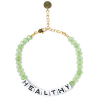 Sporty & Rich Healthy Bead Bracelet Pearl/Green