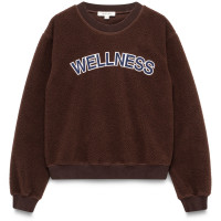 Sporty & Rich Sherpa Fleece Cropped Crewneck CHOCOLATE
