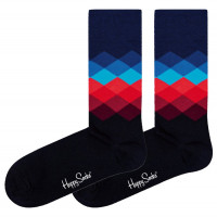 Happy Socks Faded Diamond Sock BLACK/RED/BLUE