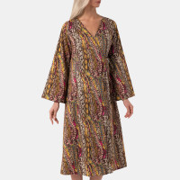 NEEDLES Wrap Dress BROWN JUNGLE