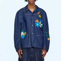 Andersson Bell Flower Embroidery Chore Jacket INDIGO