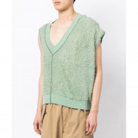 Andersson Bell Mario Summer Shaggy V-neck Vest GREEN