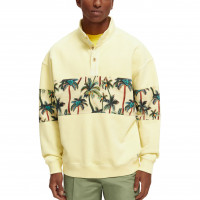 Scotch & Soda Garment DYE Felpa/ Poplin Sweatshirt BANANA