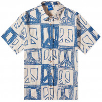 LO-FI Sketch Button UP S/S Shirt Natural / Slate