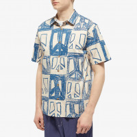 LO-FI Sketch Button UP S/S Shirt Natural / Slate