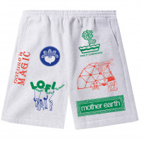 LO-FI Mother Earth ALL Over Print Fleece Shorts CEMENT