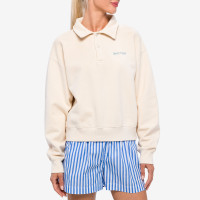 Sporty & Rich Italic Logo Embroidered Polo CREAM