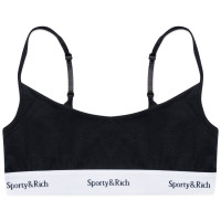 Sporty & Rich Serif Logo Bralette BLACK