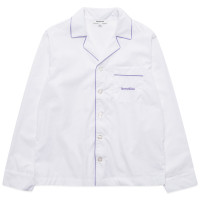 Sporty & Rich Serif Logo Pyjama Shirt White/Lilac