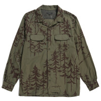 Engineered Garments Classic Shirt Olive Forest Print French Twill