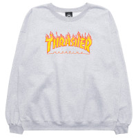 Thrasher Flame Logo Crew LIGHT STEEL