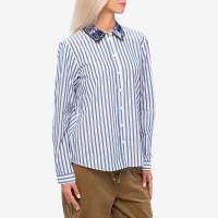 Scotch & Soda Regular FIT Shirt With Beaded Collar BLUE STRIPE