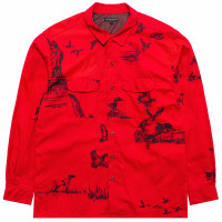 Engineered Garments Classic Shirt Red Hunting Print French Twill