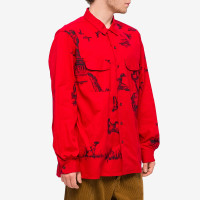 Engineered Garments Classic Shirt Red Hunting Print French Twill