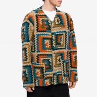 Engineered Garments Knit Cardigan Multi Color Poly Wool Crochet Knit