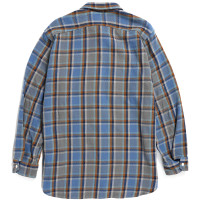 Engineered Garments Work Shirt Blue Cotton Heavy Twill Plaid