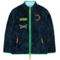 Good Morning Tapes Reversible Polar Fleece ZIP Thru Jacket Abyss / Knowhere Blue