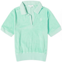 Sporty & Rich SRC SS Terry Polo Washed Kelly/White