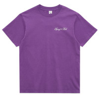 Sporty & Rich Cursive Logo T Shirt Plum/White
